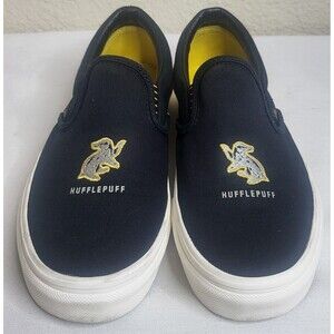 VANS X Harry Potter HufflePuff Black/Yellow Slip On Shoes Size M6/W7.5